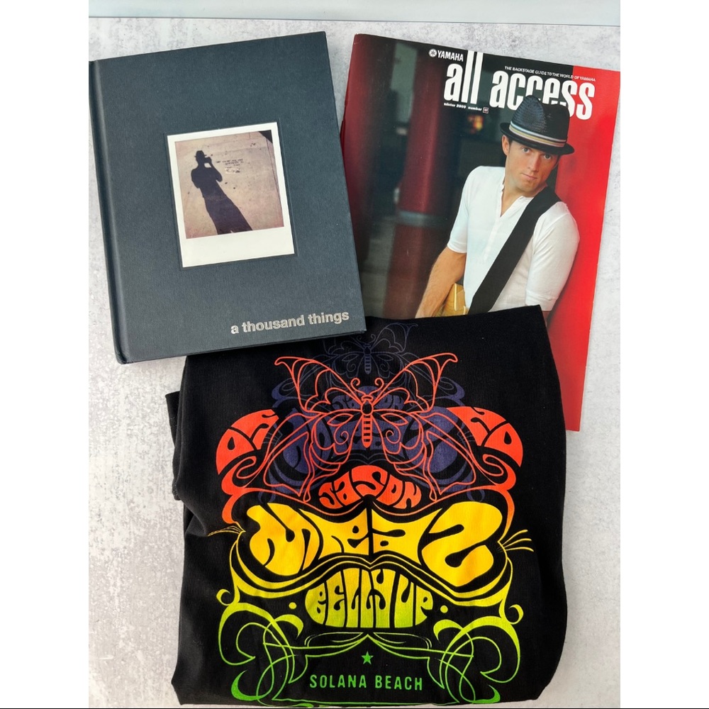 New JASON MRAZ Look for the Good Live Concert T Shirt size medium Book Bundle